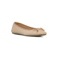 Ballerine da donna rosa Lora Ferres con texture intrecciata e fiocco