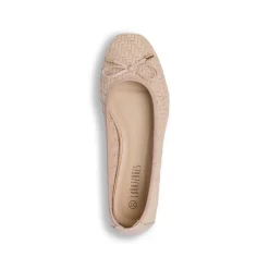 Ballerine da donna rosa Lora Ferres con texture intrecciata e fiocco