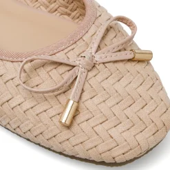 Ballerine da donna rosa Lora Ferres con texture intrecciata e fiocco