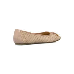 Ballerine da donna rosa Lora Ferres con texture intrecciata e fiocco