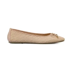 Ballerine da donna rosa Lora Ferres con texture intrecciata e fiocco