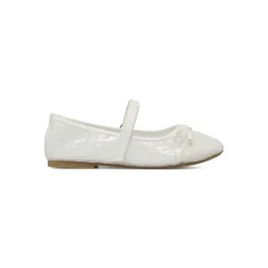 Ballerine da ragazza bianche in pizzo con paillettes Dieci Baci