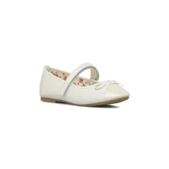 Ballerine da ragazza bianco effetto perlato Dieci Baci con cinturino