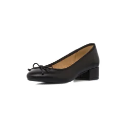 Ballerine nere da Donna con fiocco e tacco 4 cm Lora Ferres