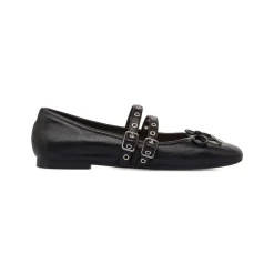 Ballerine nere da Donna con fibbie e borchie Swish Jeans