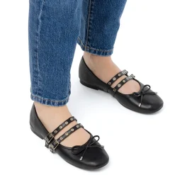 Ballerine nere da Donna con fibbie e borchie Swish Jeans
