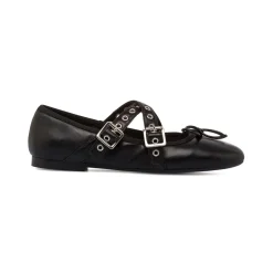 Ballerine nere da Donna con fibbie e occhielli Swish Jeans