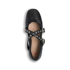 Ballerine nere da Donna con fibbie e occhielli Swish Jeans