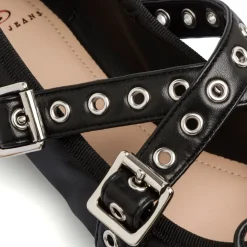 Ballerine nere da Donna con fibbie e occhielli Swish Jeans