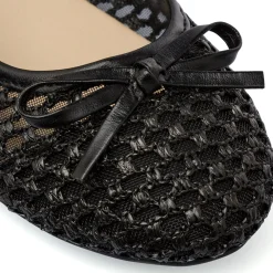 Ballerine nere da Donna traforate con fiocco Lora Ferres