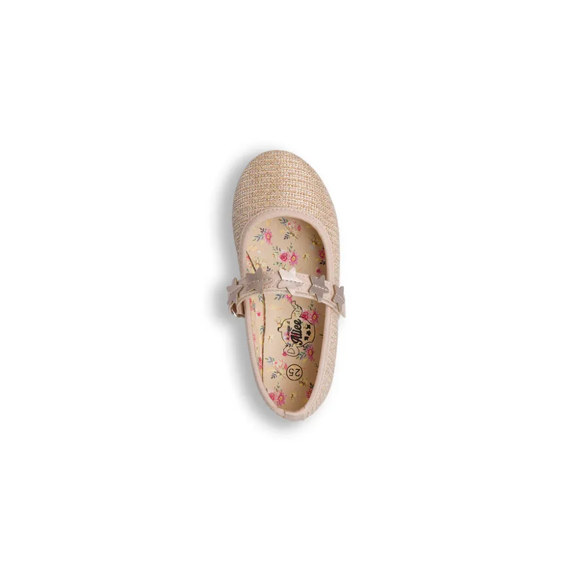 Ballerine oro da Bambina con stelle e glitter Le scarpe di Alice
