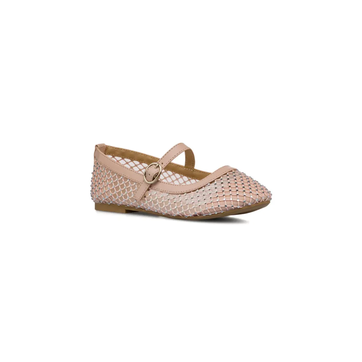 Ballerine rosa con tramatura a Rete da Bambina e Ragazza Dieci Baci con dettagli glitter