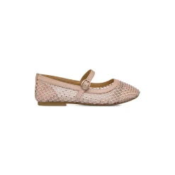 Ballerine rosa con tramatura a Rete da Bambina e Ragazza Dieci Baci con dettagli glitter