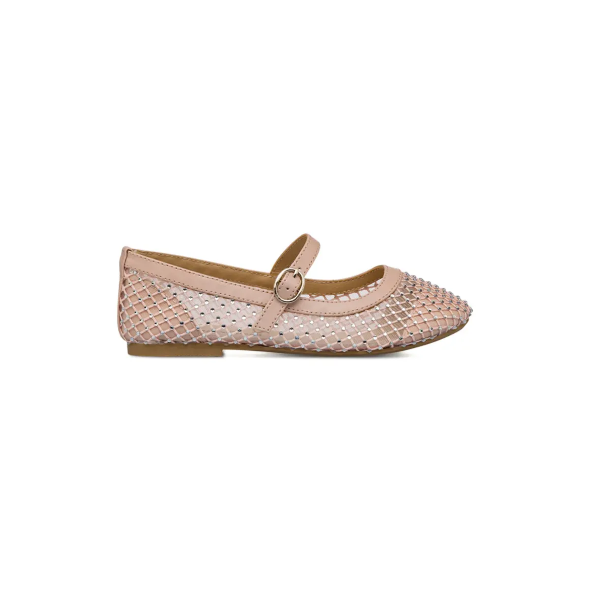 Ballerine rosa con tramatura a Rete da Bambina e Ragazza Dieci Baci con dettagli glitter