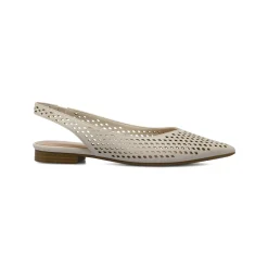 Ballerine slingback a punta da donna bianche traforate Lora Ferres
