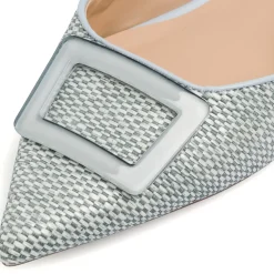 Ballerine slingback azzurre da Donna con fibbia Swish Jeans