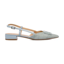 Ballerine slingback azzurre da Donna con fibbia Swish Jeans