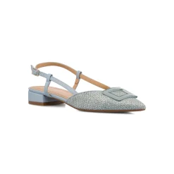 Ballerine slingback azzurre da Donna con fibbia Swish Jeans