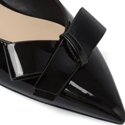 Ballerine Slingback da Donna nere in vernice con fiocco Swish Jeans