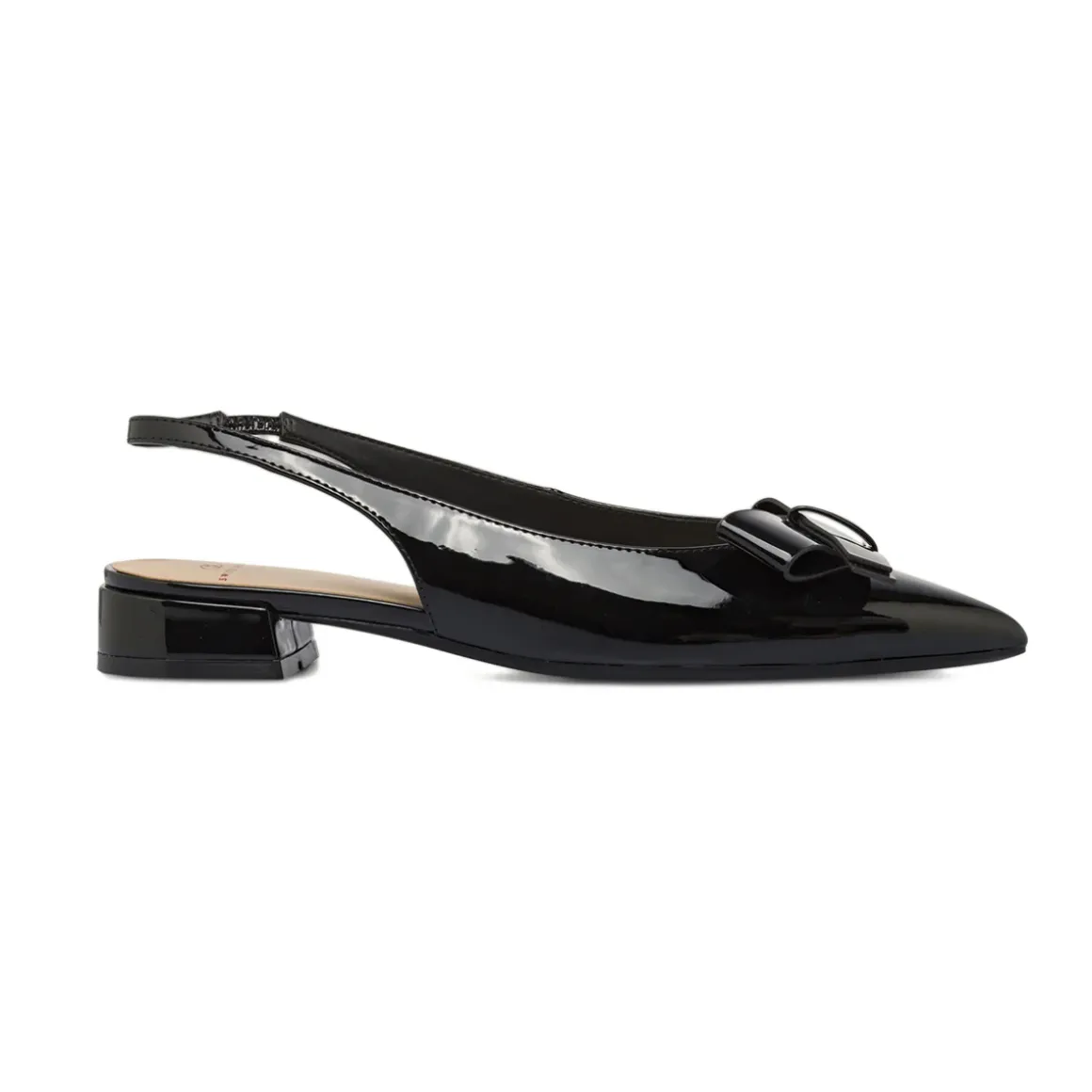 Ballerine Slingback da Donna nere in vernice con fiocco Swish Jeans