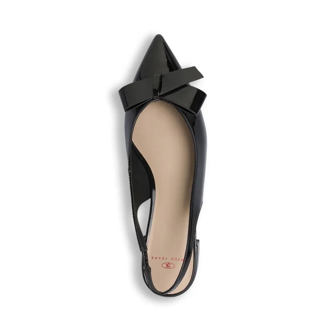 Ballerine Slingback da Donna nere in vernice con fiocco Swish Jeans