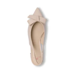 Ballerine Slingback da donna beige con fiocco e finitura lucida Swish Jeans