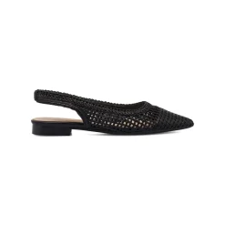 Ballerine slingback da donna nere effetto intrecciato Lora Ferres