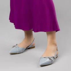 Ballerine slingback da donna azzurre Lora Ferres con fibbie