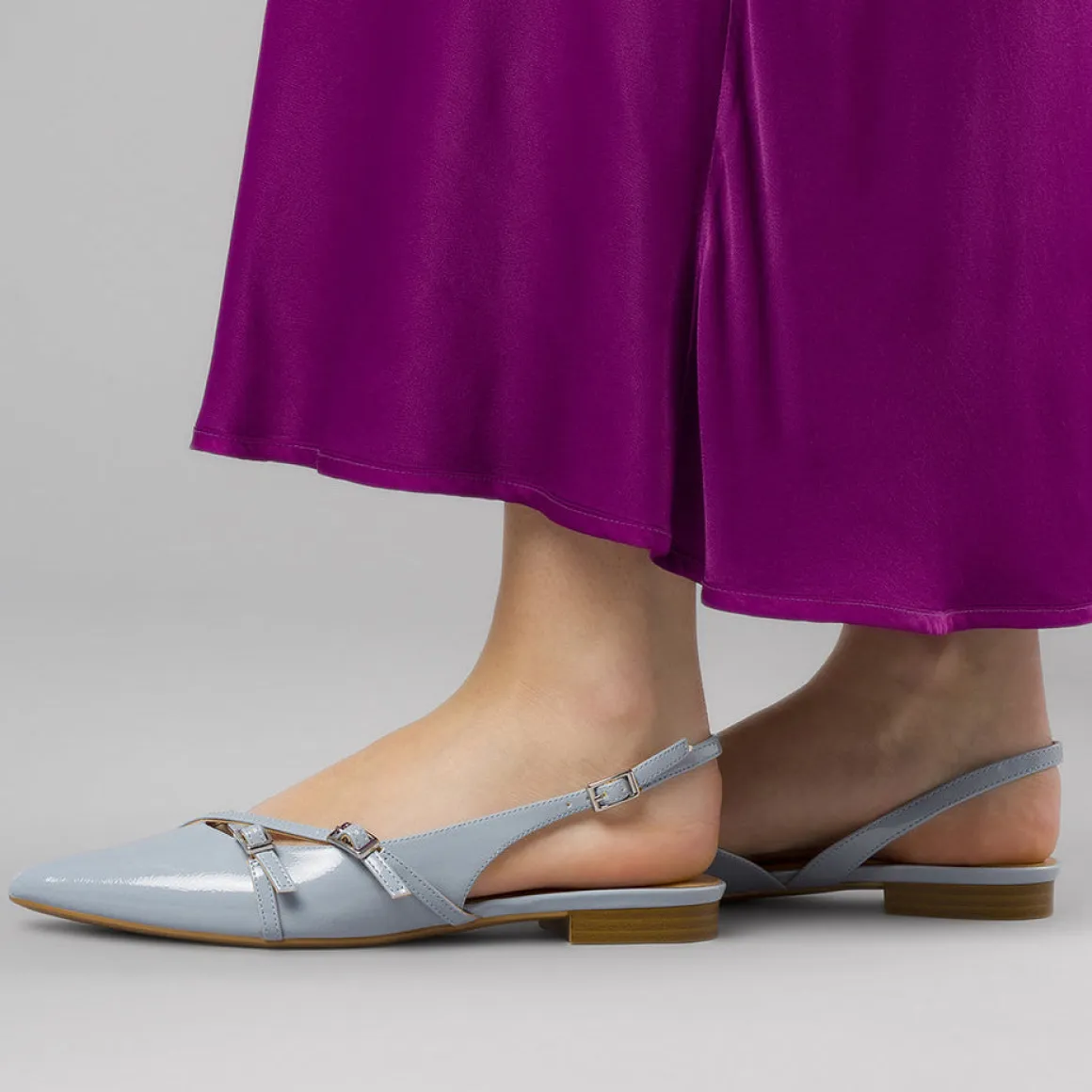 Ballerine slingback da donna azzurre Lora Ferres con fibbie