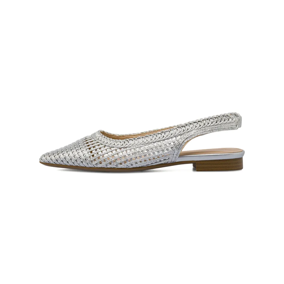 Ballerine slingback da donna argento intrecciate Lora Ferres