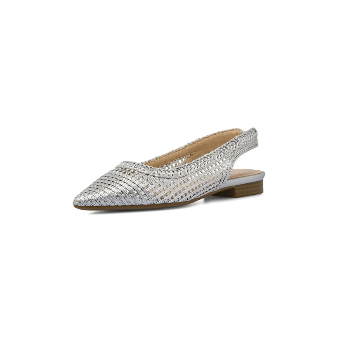 Ballerine slingback da donna argento intrecciate Lora Ferres