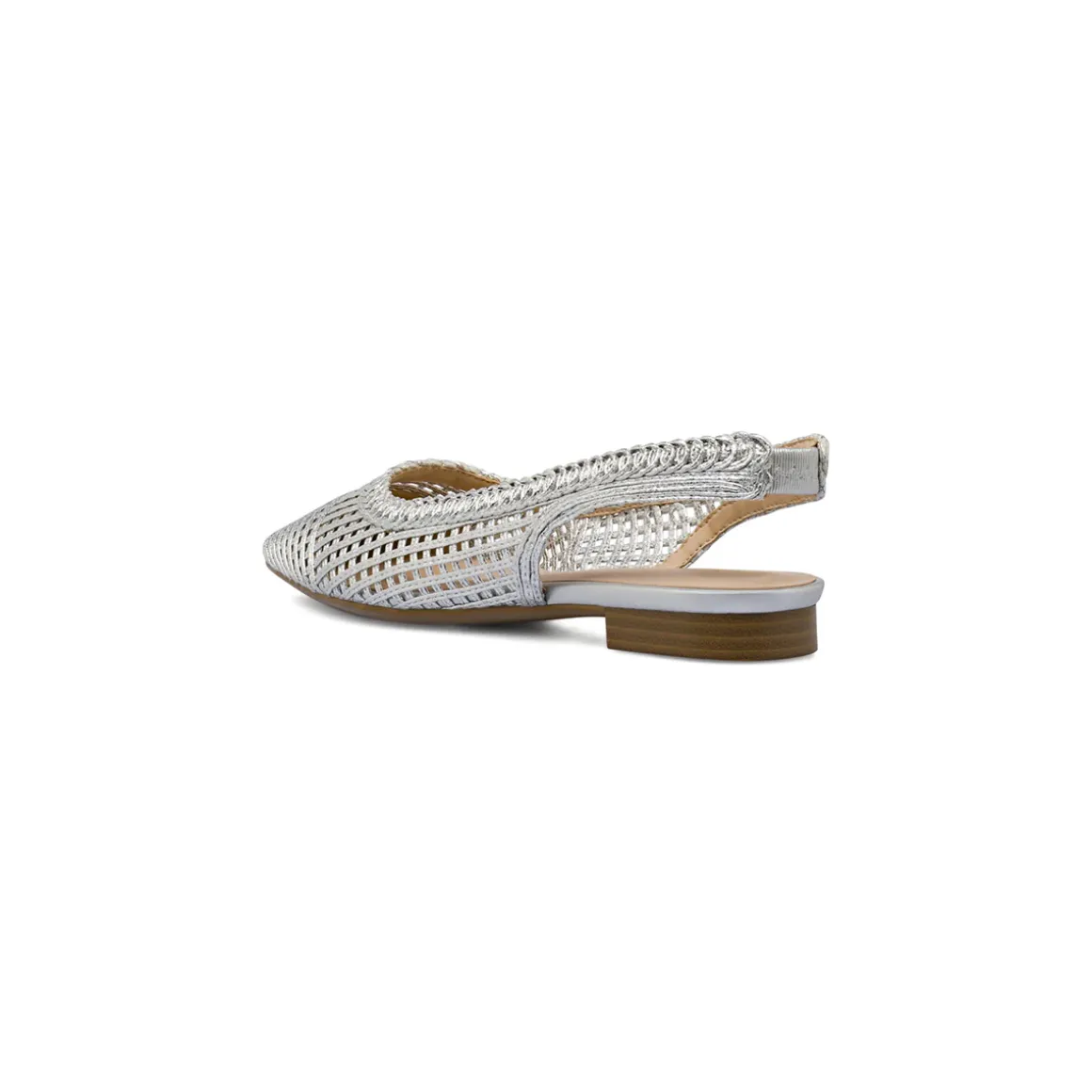 Ballerine slingback da donna argento intrecciate Lora Ferres