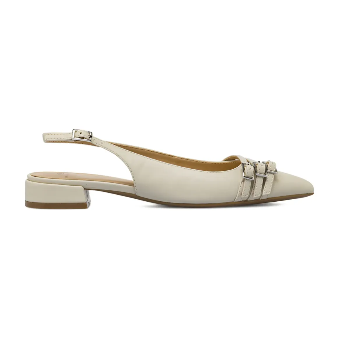 Ballerine slingback da donna bianco off-white con fibbie Swish Jeans