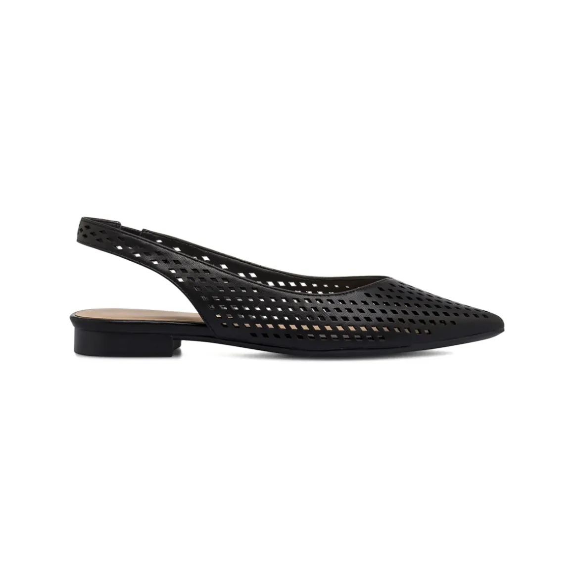 Ballerine slingback da donna nere a punta traforate Lora Ferres