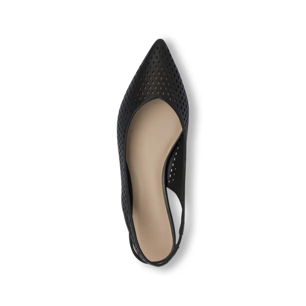 Ballerine slingback da donna nere a punta traforate Lora Ferres