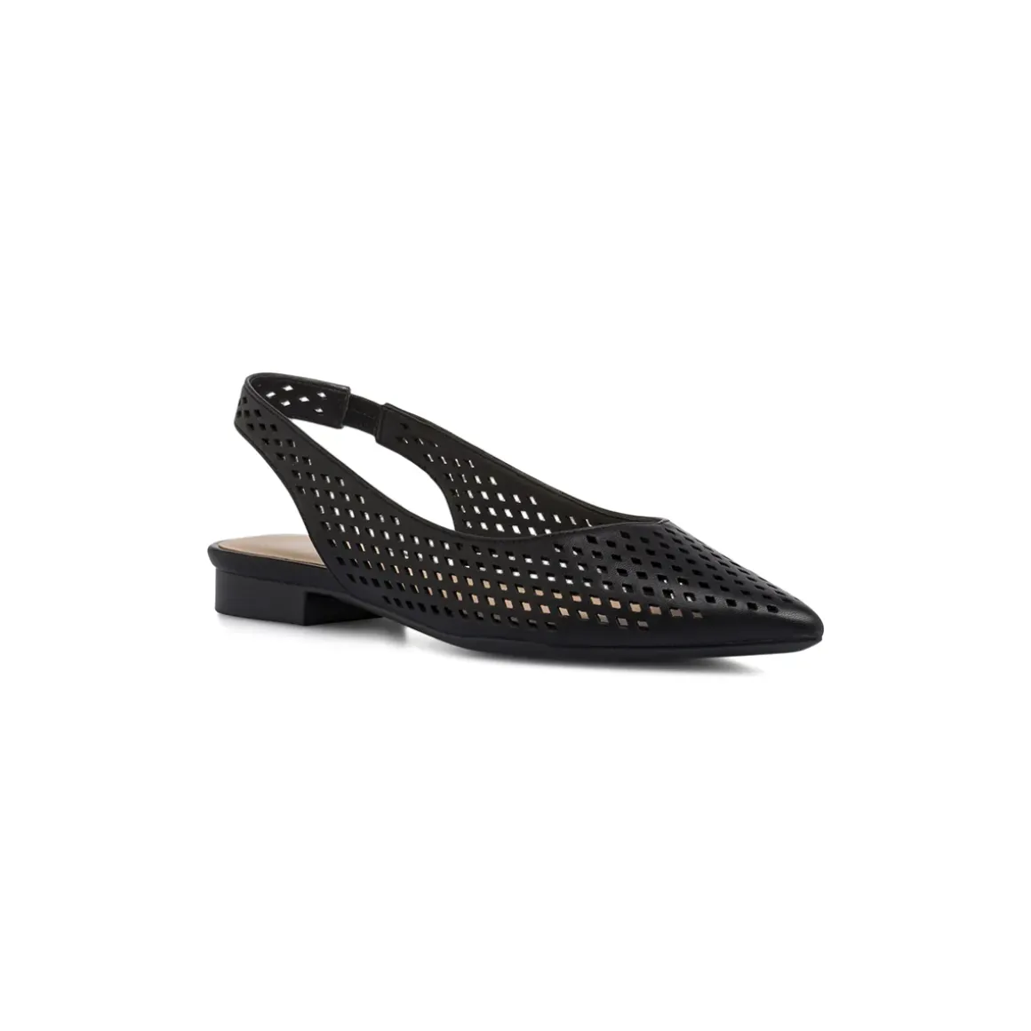 Ballerine slingback da donna nere a punta traforate Lora Ferres