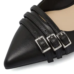 Ballerine slingback da donna nere con fibbie Swish Jeans
