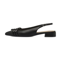Ballerine slingback da donna nere con fibbie Swish Jeans