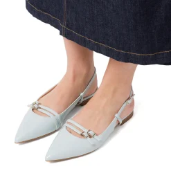 Ballerine slingback Mary Jane azzurre da Donna con fibbie Lora Ferres