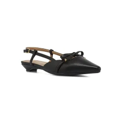 Ballerine Slingback nere da Donna con fiocco e tacchetto Lora Ferres