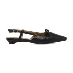 Ballerine Slingback nere da Donna con fiocco e tacchetto Lora Ferres