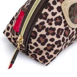 Beauty case Animalier da Donna marrone con occhiali glitter Camomilla