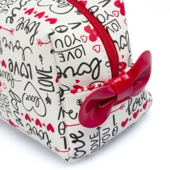 Beauty case Bianco Donna con stampa Love e fiocco rosso Camomilla