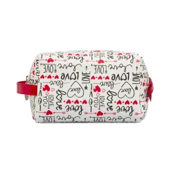 Beauty case Bianco Donna con stampa Love e fiocco rosso Camomilla