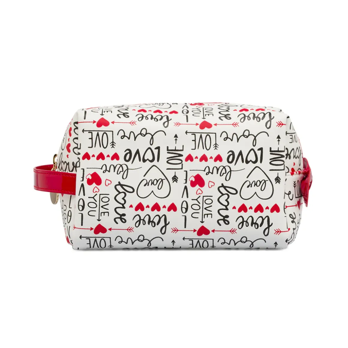 Beauty case Bianco Donna con stampa Love e fiocco rosso Camomilla