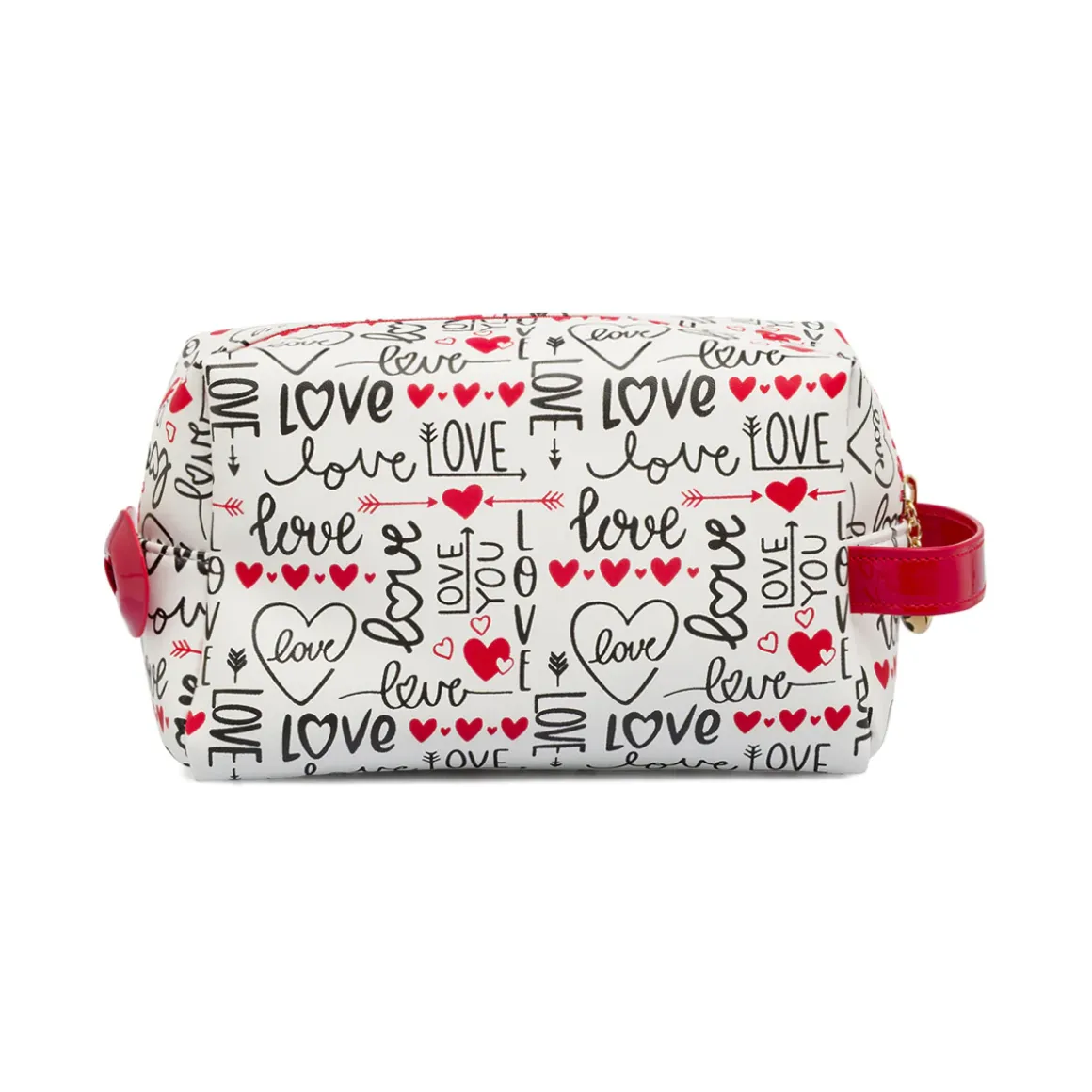 Beauty case Bianco Donna con stampa Love e fiocco rosso Camomilla