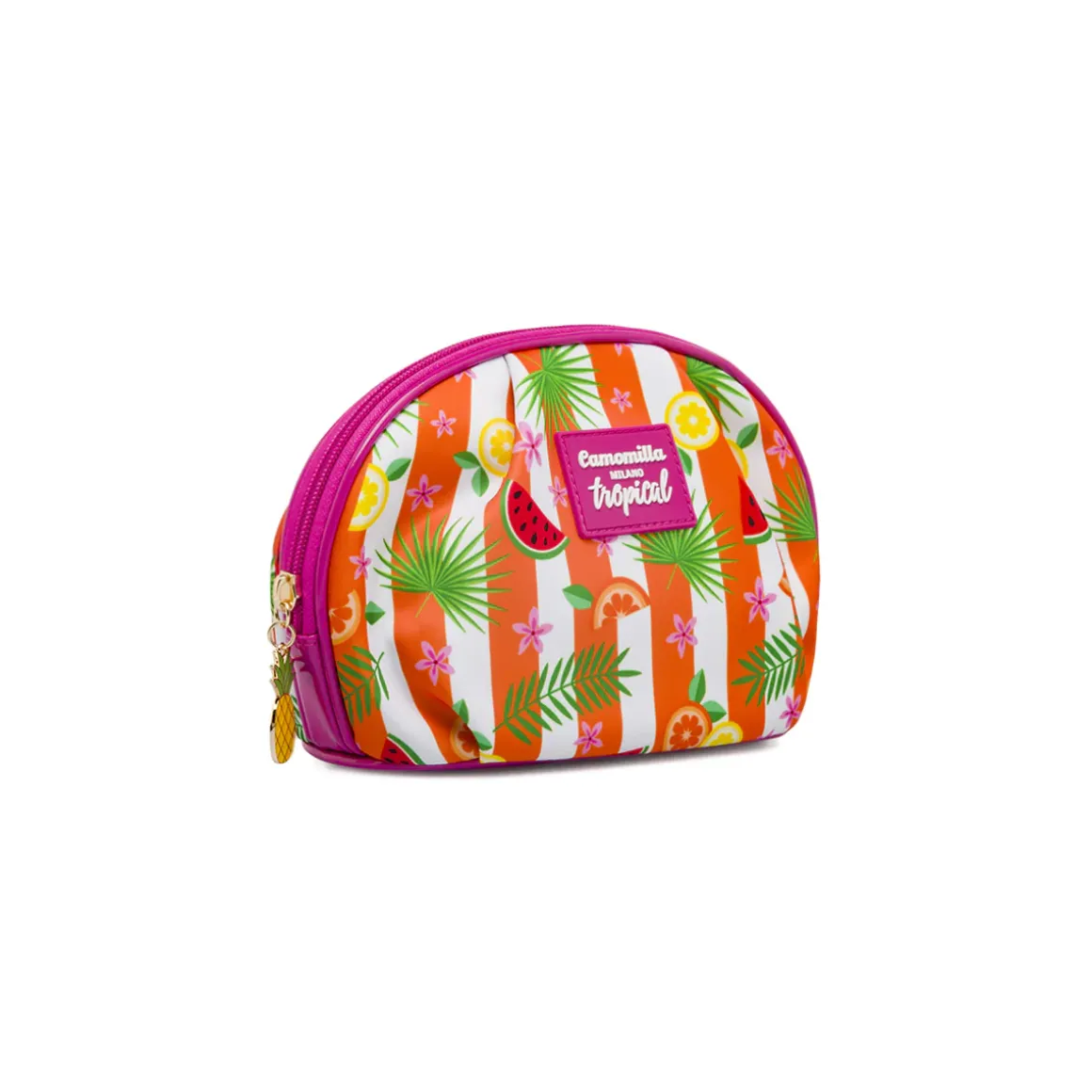 Beauty Case Camomilla Milano Donna Fantasia Fucsia e Arancione