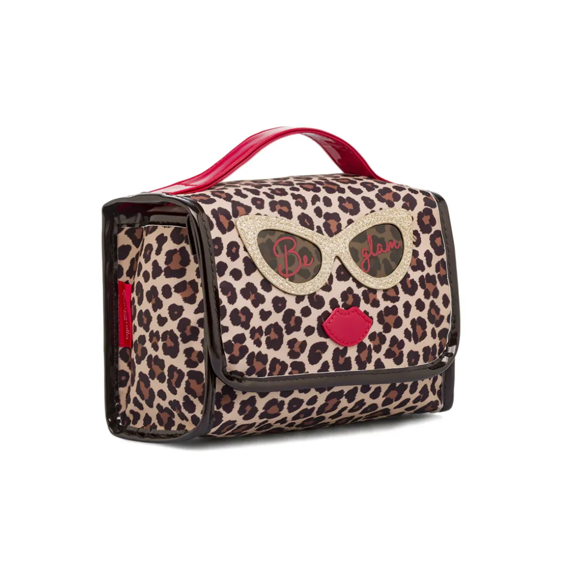 Beauty case da Donna Marrone animalier e occhiali glitter Camomilla
