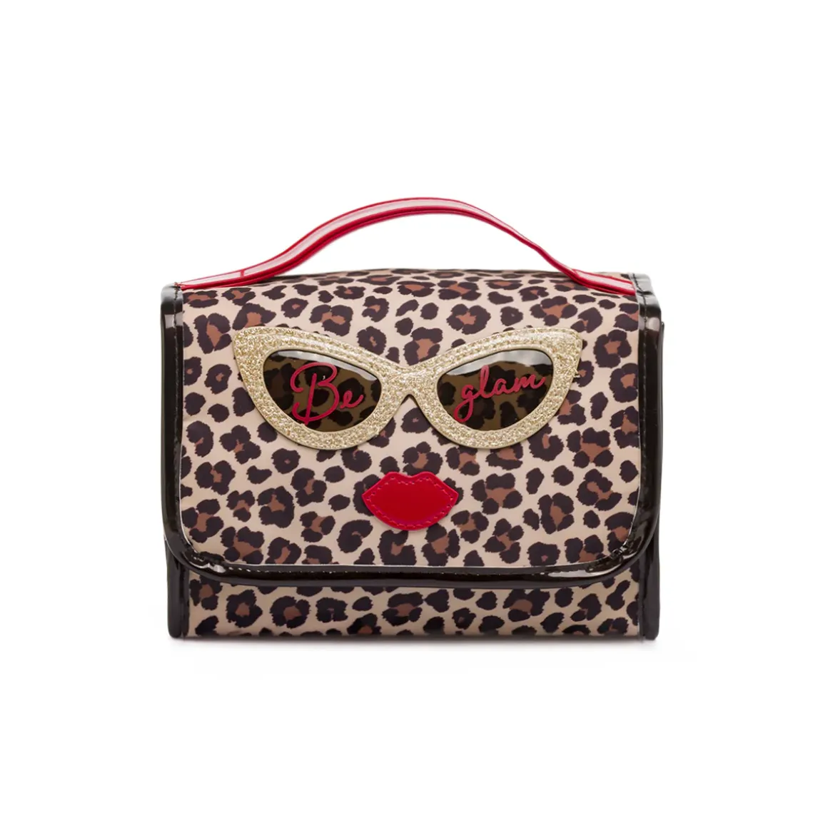 Beauty case da Donna Marrone animalier e occhiali glitter Camomilla