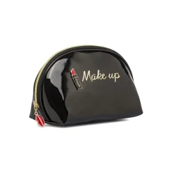 Beauty case da Donna nero lucido con ricamo Make up Camomilla
